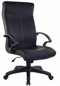 D-801H DIRECTOR CHAIR C/W PLASTIC BASE (PU BLACK)