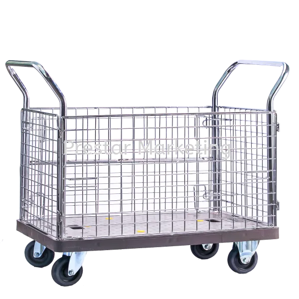 FULL SIDE NETTING TROLLEY CAGE 400KG LOAD WITH BREAK