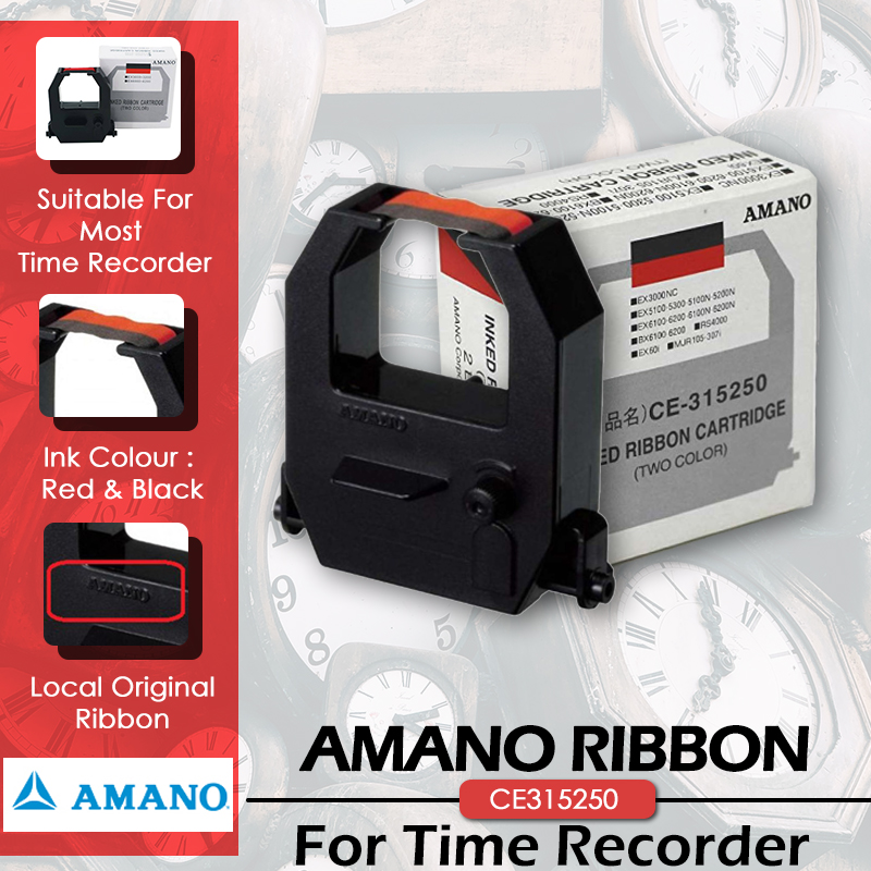 AMANO EX3000-3500 PUNCH CARD MACHINE RIBBON RED & BLACK