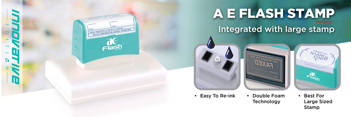 A E FLASH STAMP SELF-INKING AD2 21MM X 61MM