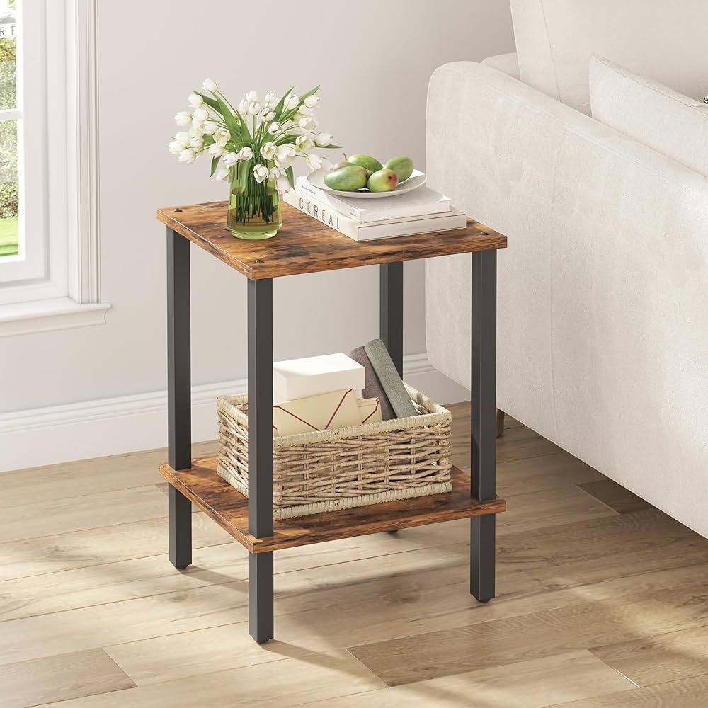 2 SHELF SMALL SQUARE TABLE FLOOR TABLE MAX 50KG 50CM(W)X50CM(D)X56CM(H)