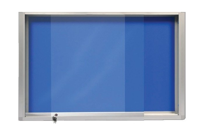 ALUMINIUM FRAME NOTICE BOARD WITH SLIDING GLASS CABINET 2' X 3' (FG23)