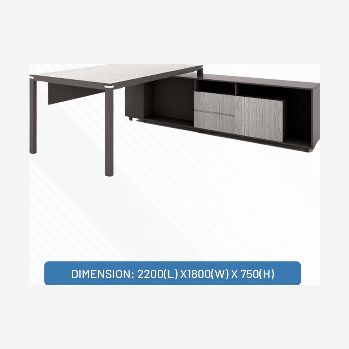 BELLA EXECUTIVE TABLE SET RIGHT SIDE (2200Lx1800Wx750H)