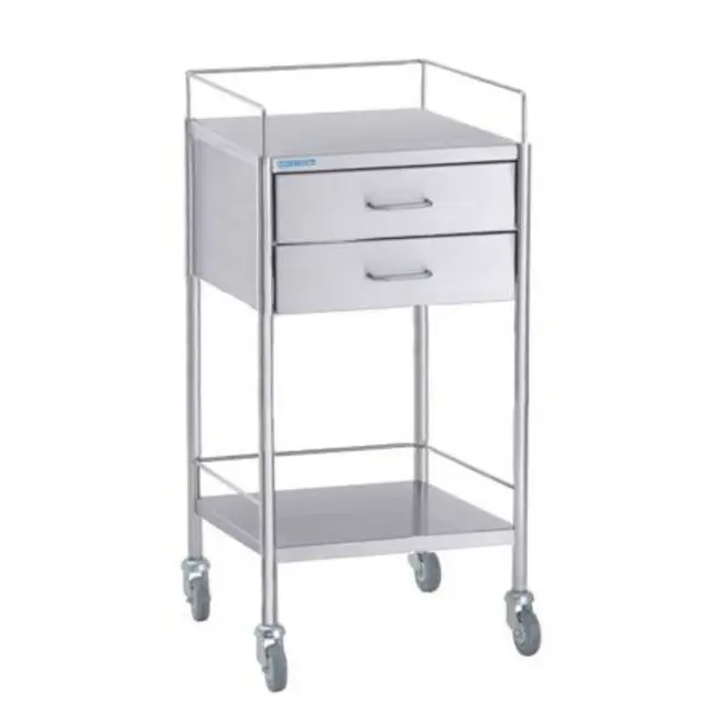 DRESSING TROLLEY WITH 2 DRAWERS 860MM(H)X600MM(L)X400MM(D)