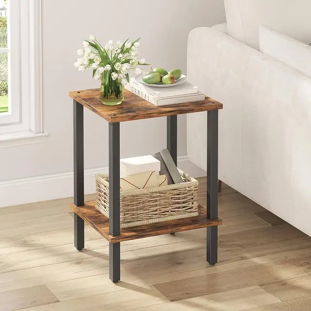 2 SHELF SMALL SQUARE TABLE FLOOR TABLE MAX 50KG 50CM(W)X50CM(D)X56CM(H)