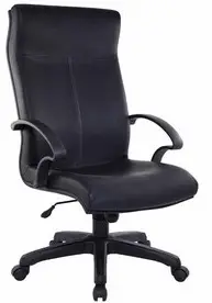 D-801H DIRECTOR CHAIR C/W PLASTIC BASE (PU BLACK)