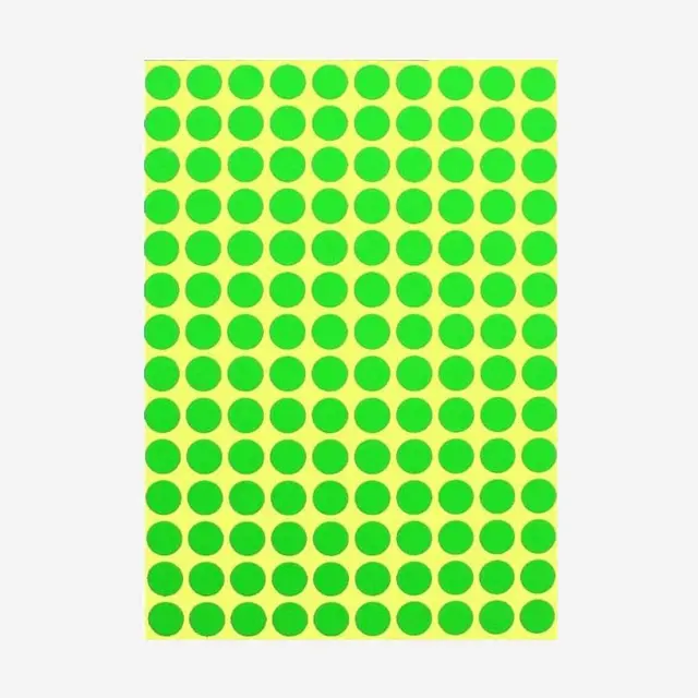 APLUS LABEL STICKER 13MM DIAMETER (ROUND) GREEN
