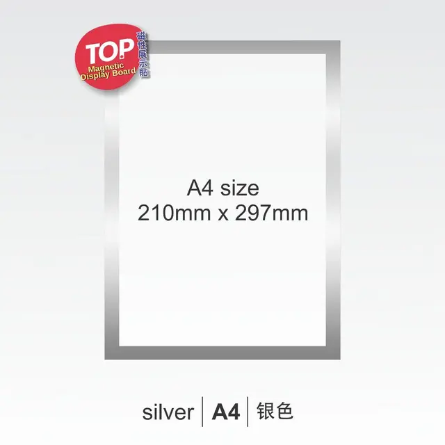 A4 MAGNETIC DISPLAY BOARD (SILVER)