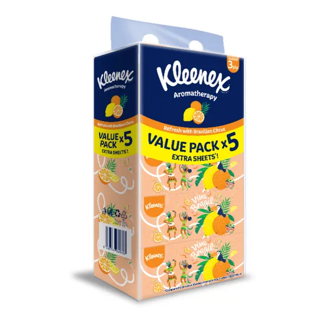 Kleenex Aroma Facial Tissue Box 3Ply 80sheets x 5