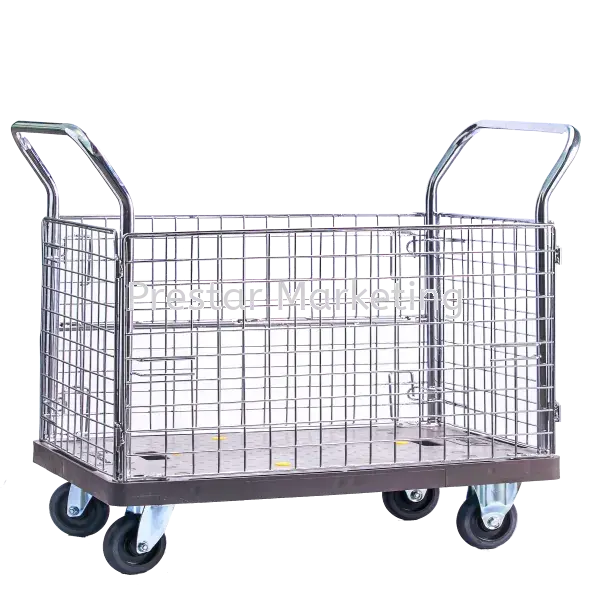 FULL SIDE NETTING TROLLEY CAGE 400KG LOAD WITH BREAK