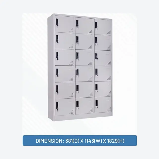 18 COMPARTMENT STEEL LOCKER GY-346/ LT-18